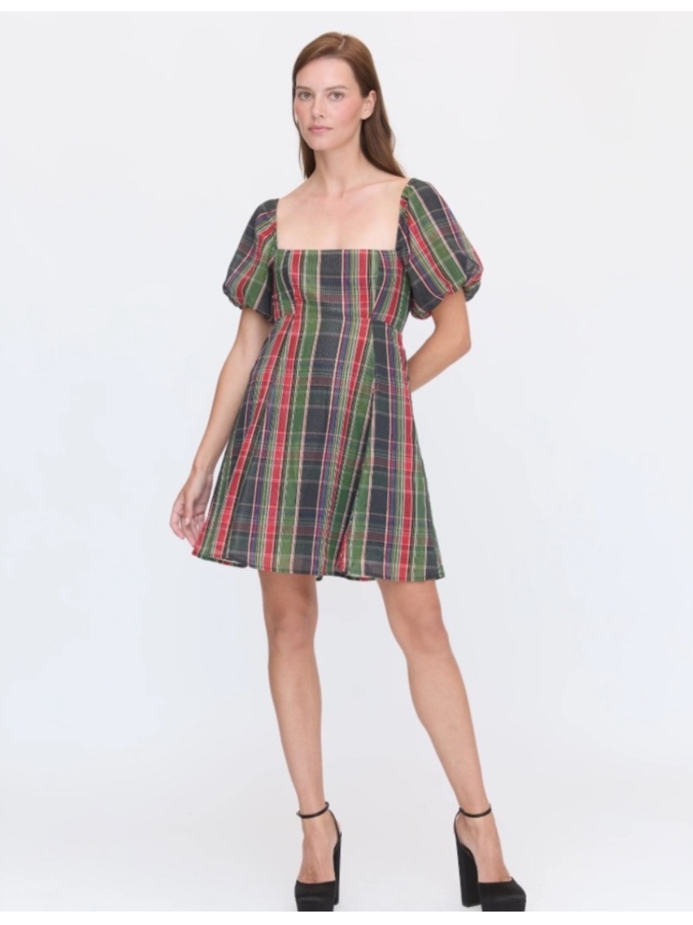 Hill House Matilda Mini Dress in Tartan Plaid Size L - Picture 4 of 10